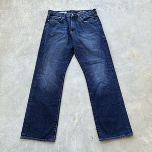 Men's Gap 1969 Loose Fit Raw Dark Wash 34X34 Faded Wide Baggy Y2K Vintage Fit
